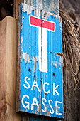 Strandpauli Impression wooden sign Sack Gasse, Hamburg, harbor, St.Pauli, Germany