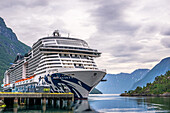 Cruise ship MSC Euribia in Sunnylvsfjord in Møre og Romsdal province, Hellesylt, Norway