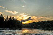 Evening mood at Oesterdalaelven, Idre, Dalarna Province, Sweden