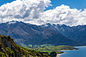 Blick auf den Lake Wanaka von Wanaka und von Aussichtspunkten aus, Neuseeland