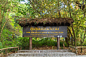 Yod Doi Nature Trail with the information board Highest point in Thailand, Doi Inthanon National Park, Chiang Mai, Thailand, Asia