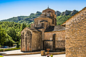 Church in the mountains, Iglesia de Santa María de Santa Cruz de la Serós, Santa Cruz de la Serós, Way of St. James, Jaca, Huesca, Aragon, Northern Spain, Spain