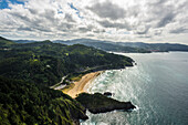 Beach and cliffs, Playa de Laga, Ibarranguelua, near Bilbao, Bizkaia Province, Basque Country, Northern Spain, Spain
