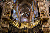 Interior view, Gothic Cathedral, León, Way of St. James, Castile and León, Northern Spain, Spain