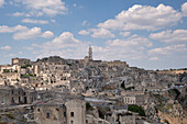 View of the Church of St. Peter and Paul in the old town, UNESCO World Heritage, Matera, Basilicata, Italy, Europe