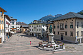 Piazza Tiziano in Pieve di Cadore, Province of Belluno, Alto Adige, South Tyrol, Alps, Dolomites, Veneto, Veneto, Italy