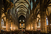 Interior view, Strasbourg Cathedral, Strasbourg, Bas-Rhin department, Alsace, France