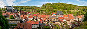 Stolberg, Blick über die Dächer auf das Schloss, Harz, Sachsen-Anhalt, Deutschland