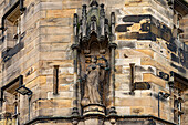 Statue der Justitia am Lancaster Castle in Lancaster, Lancashire, England, Großbritannien, Europa  