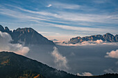 Geislergruppe und Seceda im Herbst, Grödnertal, Bozen, Südtirol, Italien