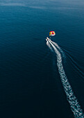  Boat in the sea from above 