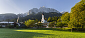Kirche Obergrainau, Grainau, Waxenstein, Wettersteingebirge, Werdenfelser Land, Bayern, Deutschland