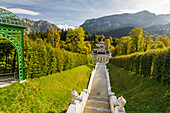 Schloss Linderhof, Ammergauer Alpen, Ettal, Bayern, Deutschland