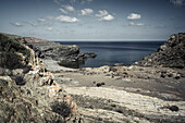 Felsige Meeresbucht "Es Portitxol" am Cap de Favàritx, Menorca, Balearen, Spanien, Europa