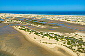  Aerial view of estuary, beach and sea, Toliary II, Atsimo-Andrefana, Madagascar, Indian Ocean 