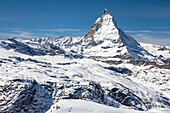 Alpenpanorama mit Matterhorn, Zermatt, Wallis, Schweiz