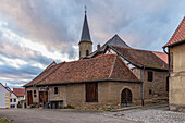 Die Kirchenburg in Seinsheim, Kitzingen, Unterfranken, Franken, Bayern, Deutschland, Europa