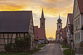 Abendstimmung in Dornheim, Iphofen, Kitzingen, Unterfranken, Franken, Bayern, Deutschland, Europa