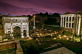  Roman Forum at night, Rome, Italy 