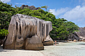 Granitfelsen am Traumstrand Anse Source d'Argent, La Digue,  Seychellen