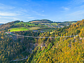 Luftansicht der Blackforestline Hängebrücke bei den Todtnauer Wasserfällen, Todtnau, Schwarzwald, Baden-Württemberg, Deutschland