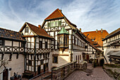  Bailiwick with the Nuremberg bay window, Wartburg, UNESCO World Heritage Site in Eisenach, Thuringia, Germany  