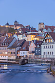 Zur Blauen Stunde in Kronach, Oberfranken, Franken, Bayern, Deutschland, Europa