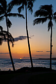 Sonnenuntergang vor Kauaʻi, Hawaii