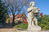 Statue im Schlossgarten, Welterbestadt Quedlinburg, Sachsen-Anhalt, Deutschland