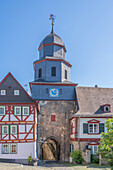 Glockenturm in Braunfels an der Lahn, Westerwald, Lahntal, Taunus, Hessen, Deutschland