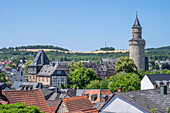 Blick auf Idstein mit dem Hexenturm, Idstein, Taunus, Hessen, Deutschland