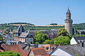  View of Idstein with the Witches&#39; Tower, Idstein, Taunus, Hesse, Germany 