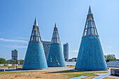  Light shafts on the art and exhibition hall of the Federal Republic of Germany on the Museum Mile, Bonn, North Rhine-Westphalia, Germany 