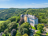 Blick auf Burg Freusburg, Luftaufnahme, Kirchen (Sieg), Kreis Altenkirchen, Westerwald, Rheinland-Pfalz, Deutschland