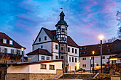  Residence house in Eisenach at dusk, Thuringia, Germany    