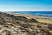 Sanddünen am Strand an der Atlantikküste, West-Frankreich, Frankreich