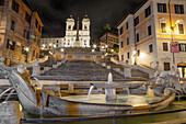  Spanish Steps at night, Piazza di Spagna, long exposure, Rome, Lazio, Italy 