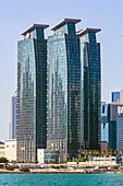 Moderner Skyline, Marriott Marquis City Center Doha Hotel, West Bay, Hauptstadt Doha, Emirat Katar, Persischer Golf