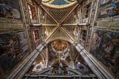 Deckengewölbe im Mittelschiff der Basilika Santa Maria delle Grazie, Kloster Certosa di Pavia, Pavia, Provinz Pavia, Lombardei, Italien, Europa