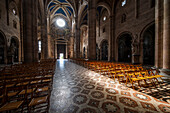  Central nave of the church, Certosa di Pavia monastery (“Gratiarum Chartusiae”), Pavia province, Lombardy, Italy, Europe 