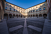  Rocchetta courtyard in castle/fortress Castello Sforzesco, Metropolitan City of Milan, Metropolitan Region, Lombardy, Italy, Europe 