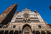 Hauptportal, Dom Duomo von Cremona, Piazza Duomo, Cremona, Provinz Cremona, Lombardei, Italien, Europa