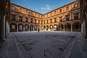  Courtyard of the Palazzo dei Pio on Piazza dei Martiri, Carpi, Province of Modena, Region of Emilia-Romagna, Italy, Europe 