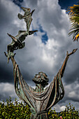 Statue Franz von Assisi 'Predigt an die Vögel', auf dem Berg Sacro Monte di Orta, Orta San Giulio, Ortasee Lago d’Orta, Provinz Novara, Region Piemont, Italien