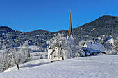 Verscheite Kirche von Kappl, Kappl, Hörnle, Ammergauer Alpen, Oberbayern, Bayern, Deutschland 