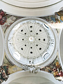  View from below into the cathedral dome, Baroque, Fulda, Hesse, Germany 