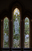 Ostfenster graviert von Simon Whistler, Kirche All Saints, West Lavington, Wiltshire, England, Chor Millennium Fenster