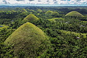  Aerial view of the Chocolate Hills geological formation, near Carmen, Bohol, Philippines 