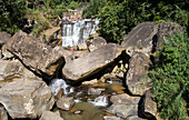 Waterfalls on Ramboda Oya river, Ramboda,  Nuwara Eliya, Central Province, Sri Lanka, Asia