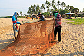 Traditional fishing hauling nets Nilavelli beach , near Trincomalee, Eastern province, Sri Lanka, Asia